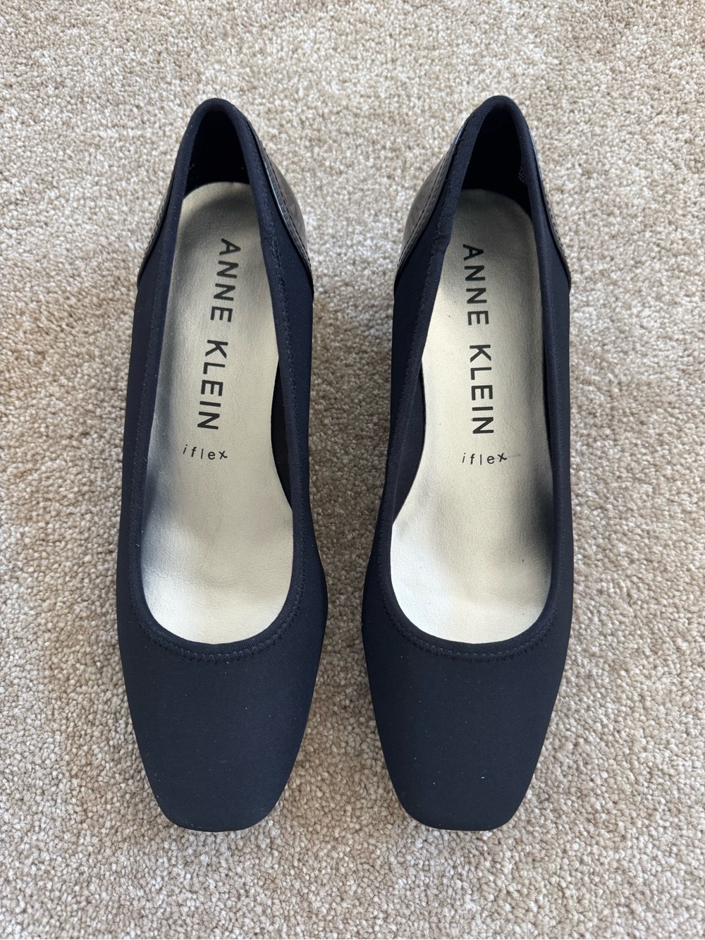 Anne Klein Black Square-Toe iFlex Pumps - worn for a couple of hours only .